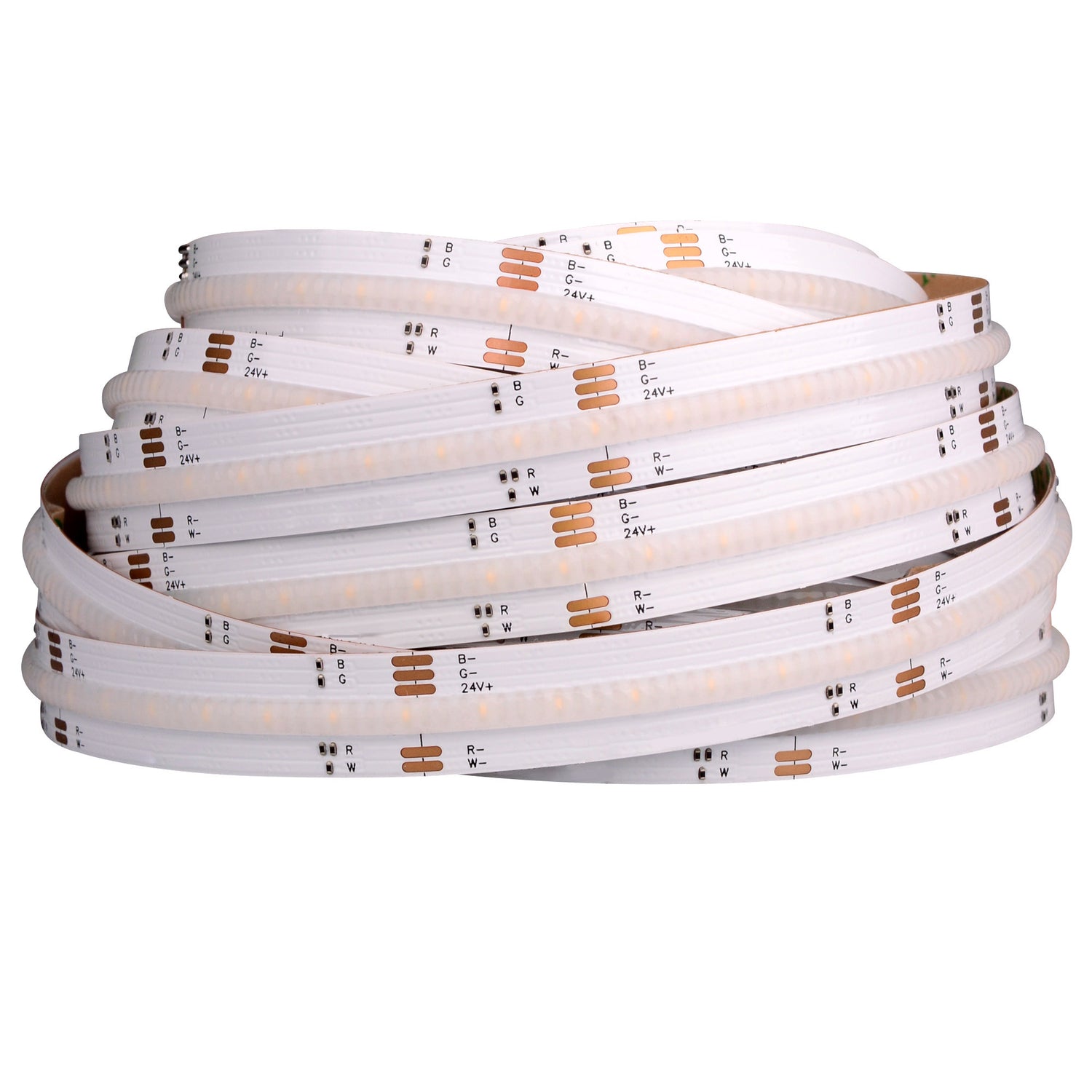 24V RGB+Warm White COB LED Strip – 560 LEDs/m, 5m Roll, Non-Waterproof LUK-560-RGB+3000K-V24