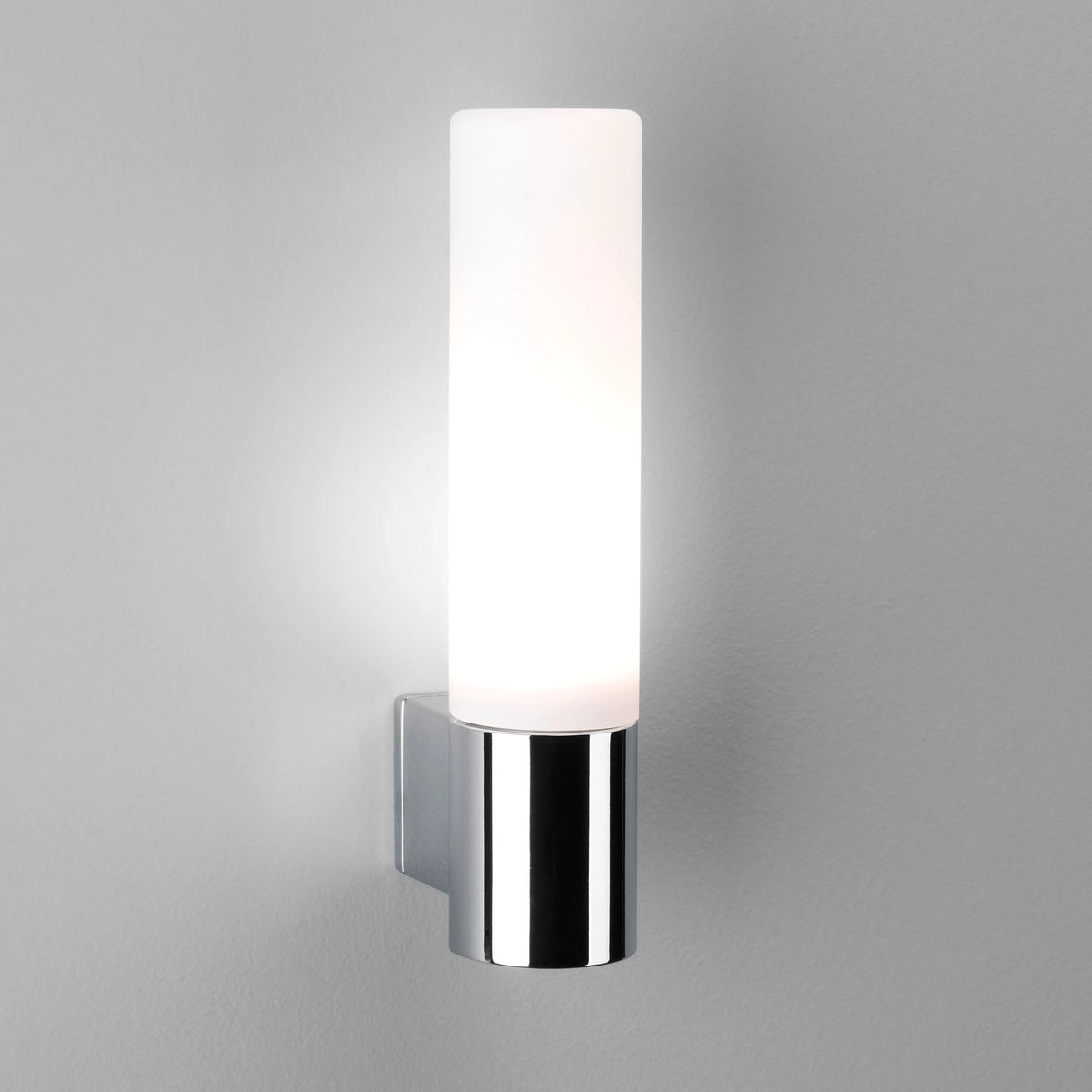 Bari Bathroom Wall Light | Polished Chrome | White Glass | G9 | IP44