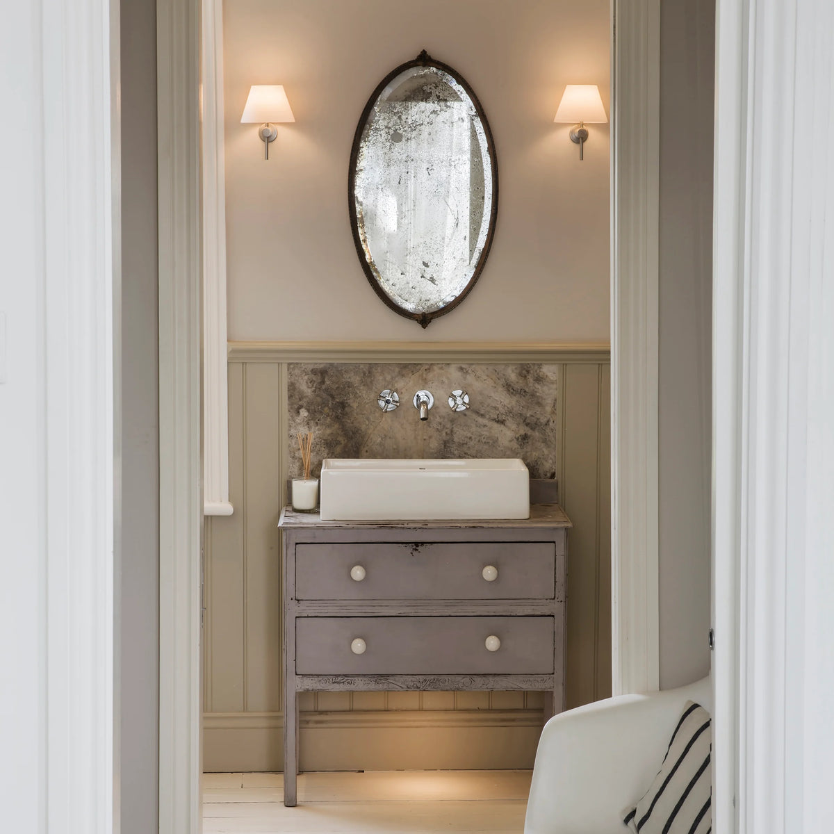 Roma Bathroom Wall Light | Polished Chrome | White Glass Shade | G9 | IP44