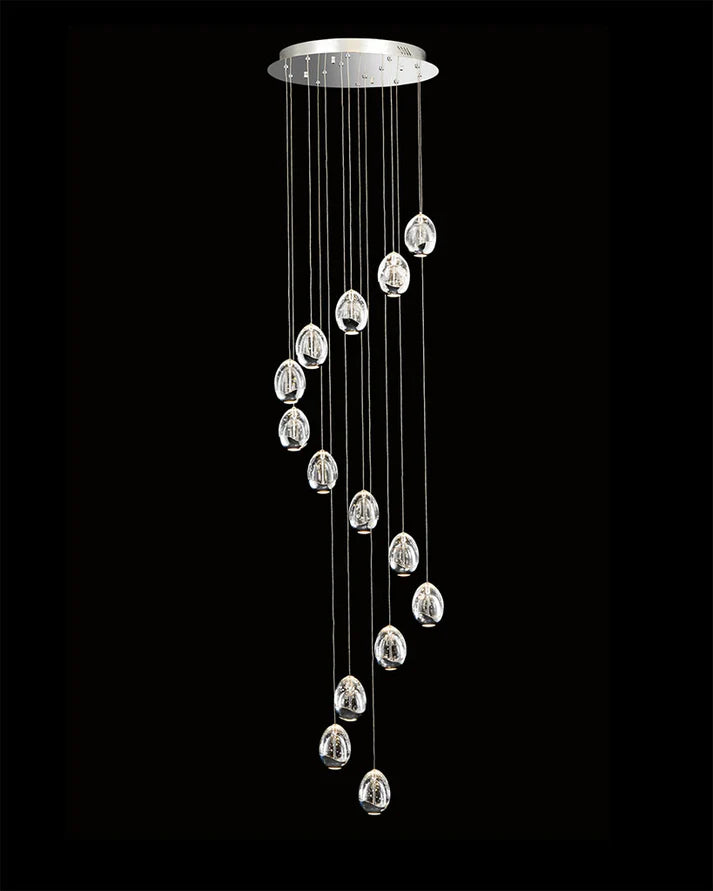 Terrene 14Lt Spiral Pendant Chrome Dimmable Illuminati Light