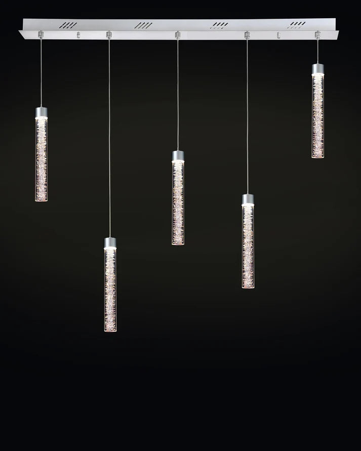 Crackle 5LT Round Pendant Chrome Illuminati Light MD19020106-5ACHR