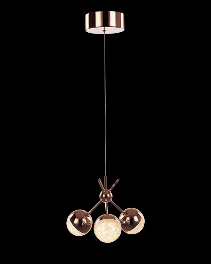 Eclipse 3Lt Cluster Semi-Flush Copper Dimmable Illuminati Light