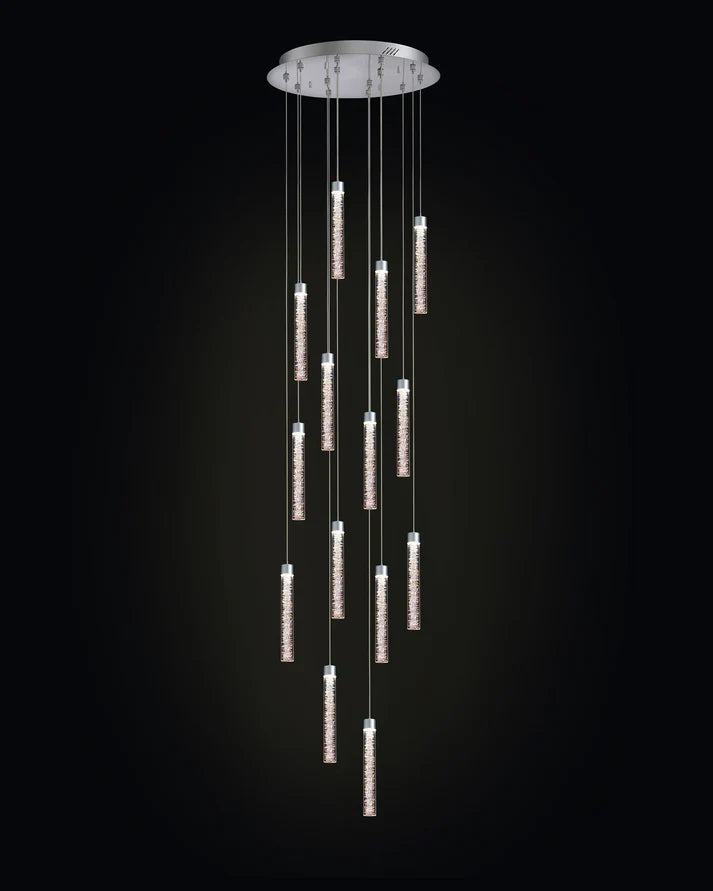 Crackle 14 LT Round Pendant Chrome Illuminati Light MD19020106-14ACHR