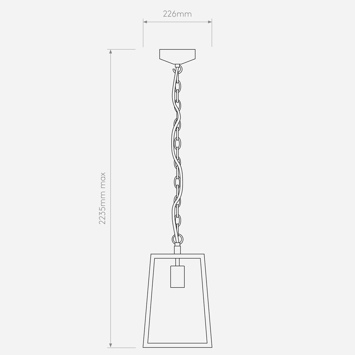 Calvi Single Cage Pendant Light | Matt Black | E27 | IP23
