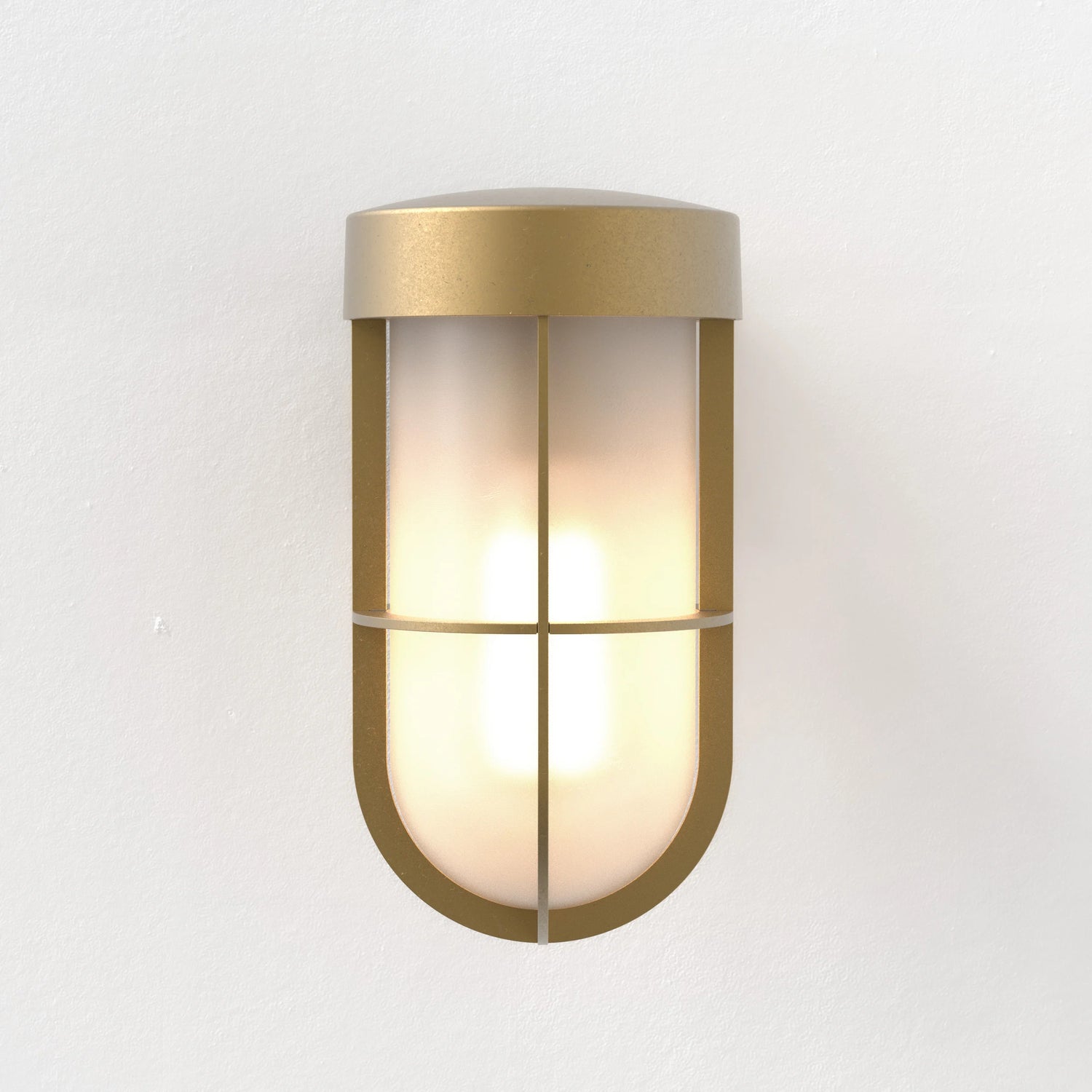 Cabin Wall Light | Aged Brass | Frosted Glass | E27 | IP44