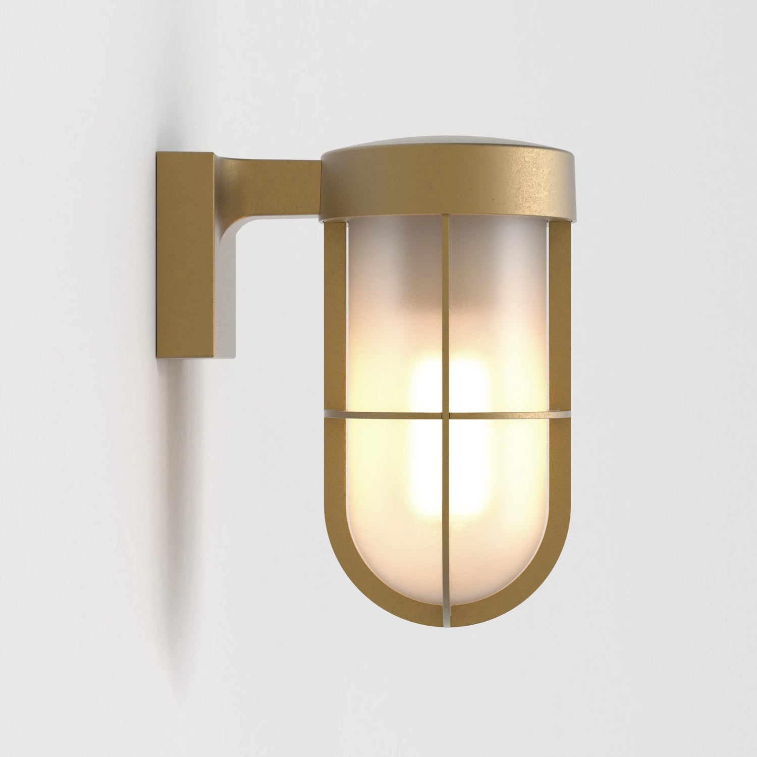 Cabin Wall Light | Aged Brass | Frosted Glass | E27 | IP44