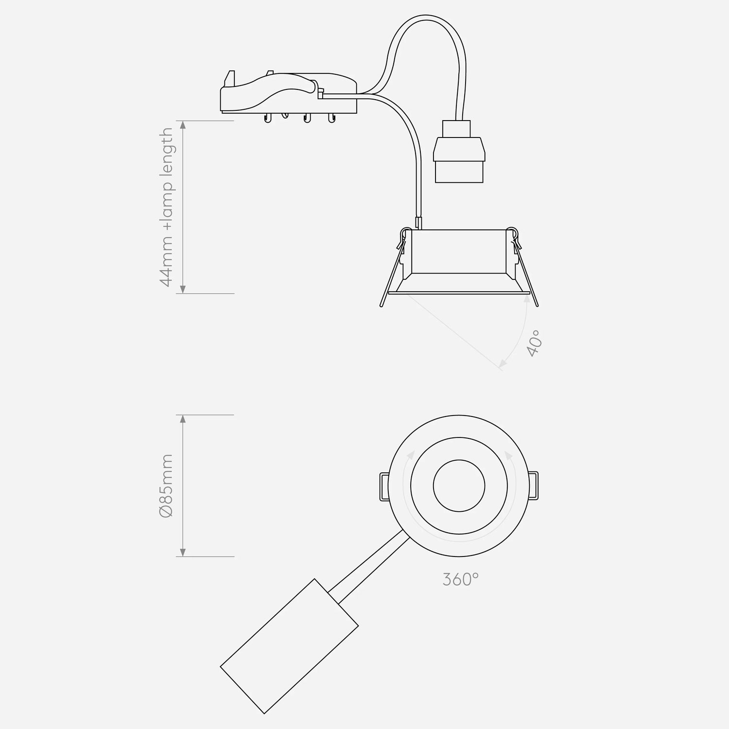 Minima Round Adjustable Downlight | GU10 | IP20 | Recessed Ceiling Light