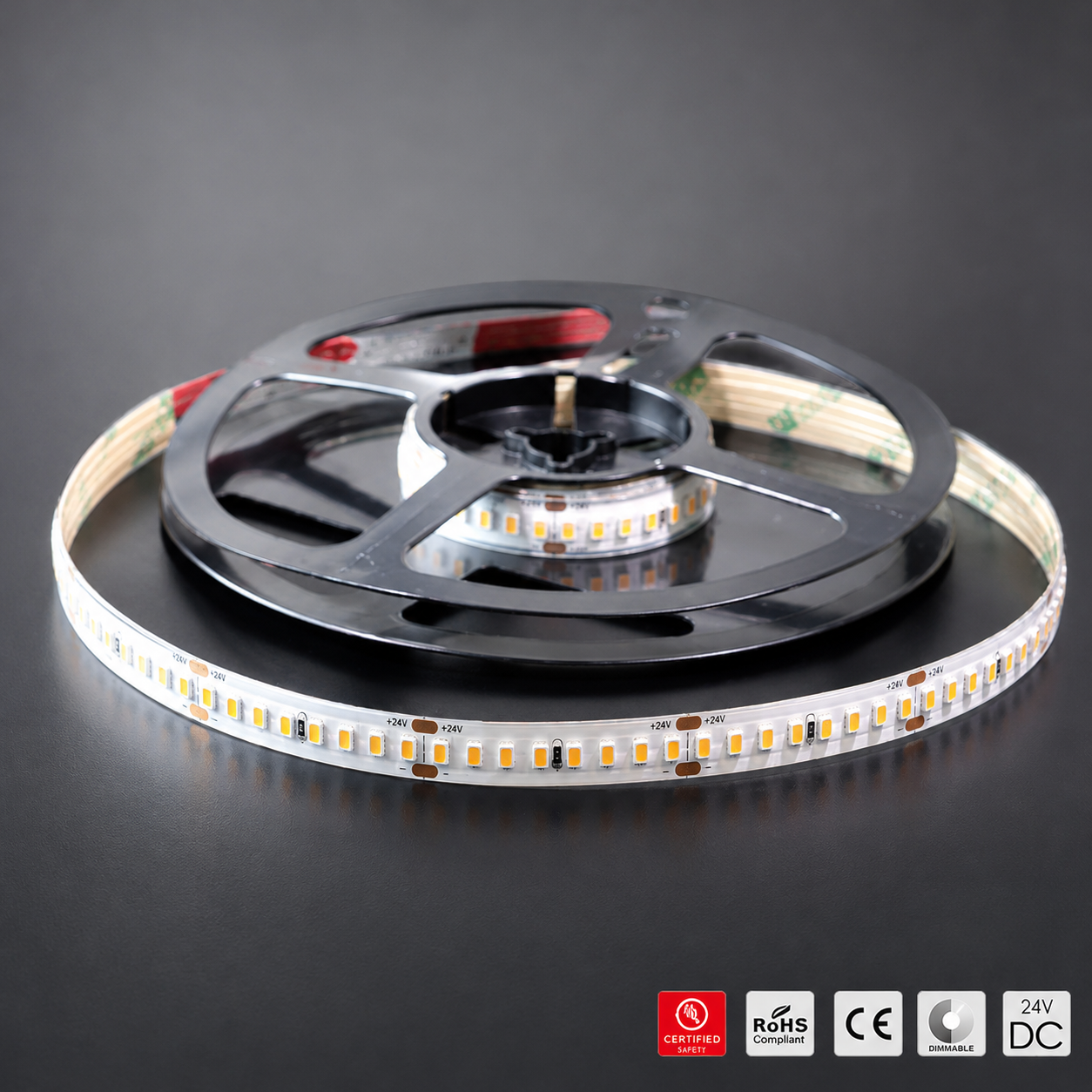 5m/25m  2835 SMD LED Strip | 24V, 140 LED/m, 3000K-4000k-6500K Warm White, IP33