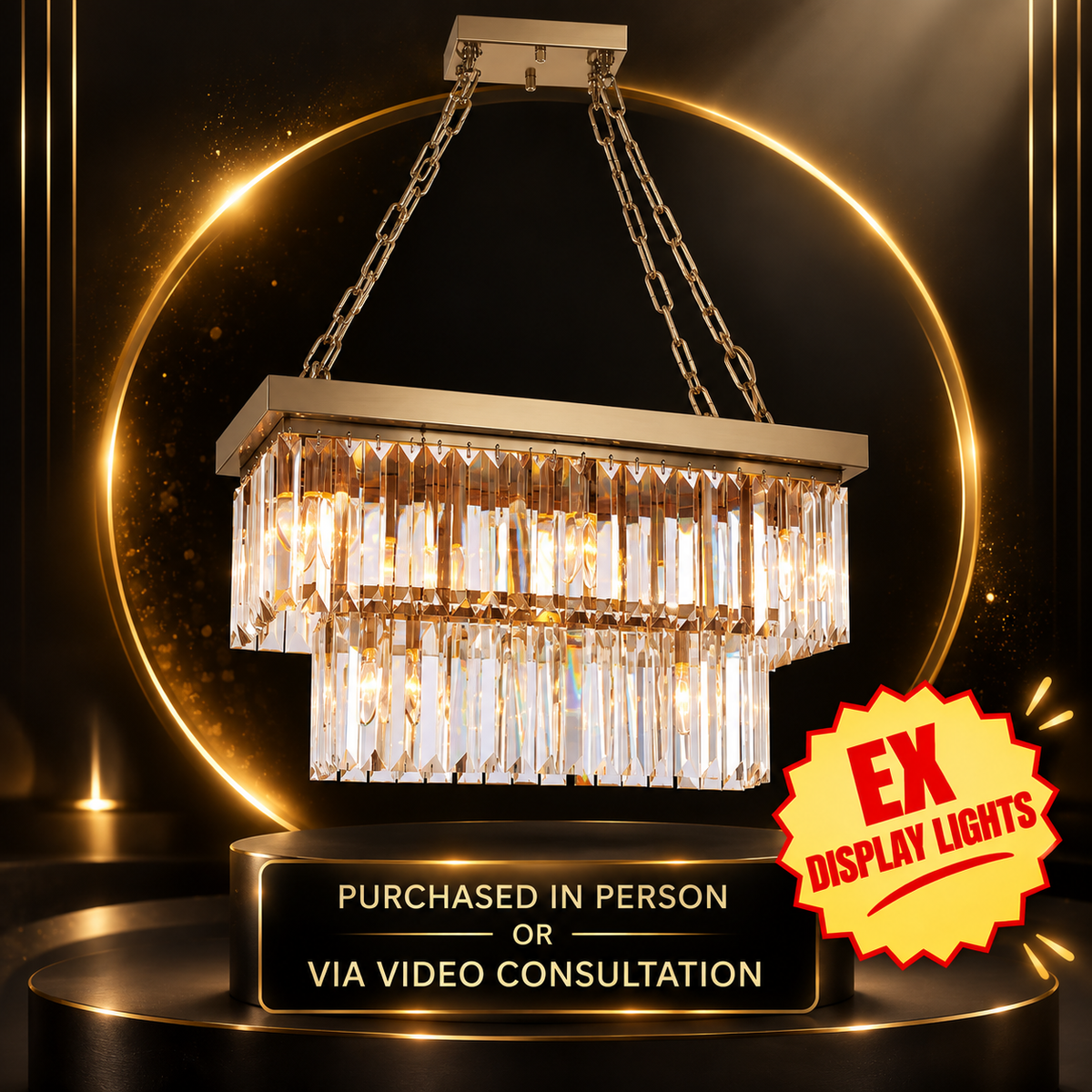 Crystalline 8-Light Ceiling Pendant | Bronze | Illuminati