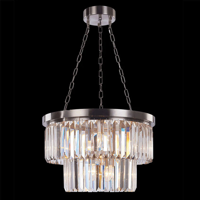 Crystalline Small Round Pendant Satin Nickle Illuminati Light MD17090009-6B SN