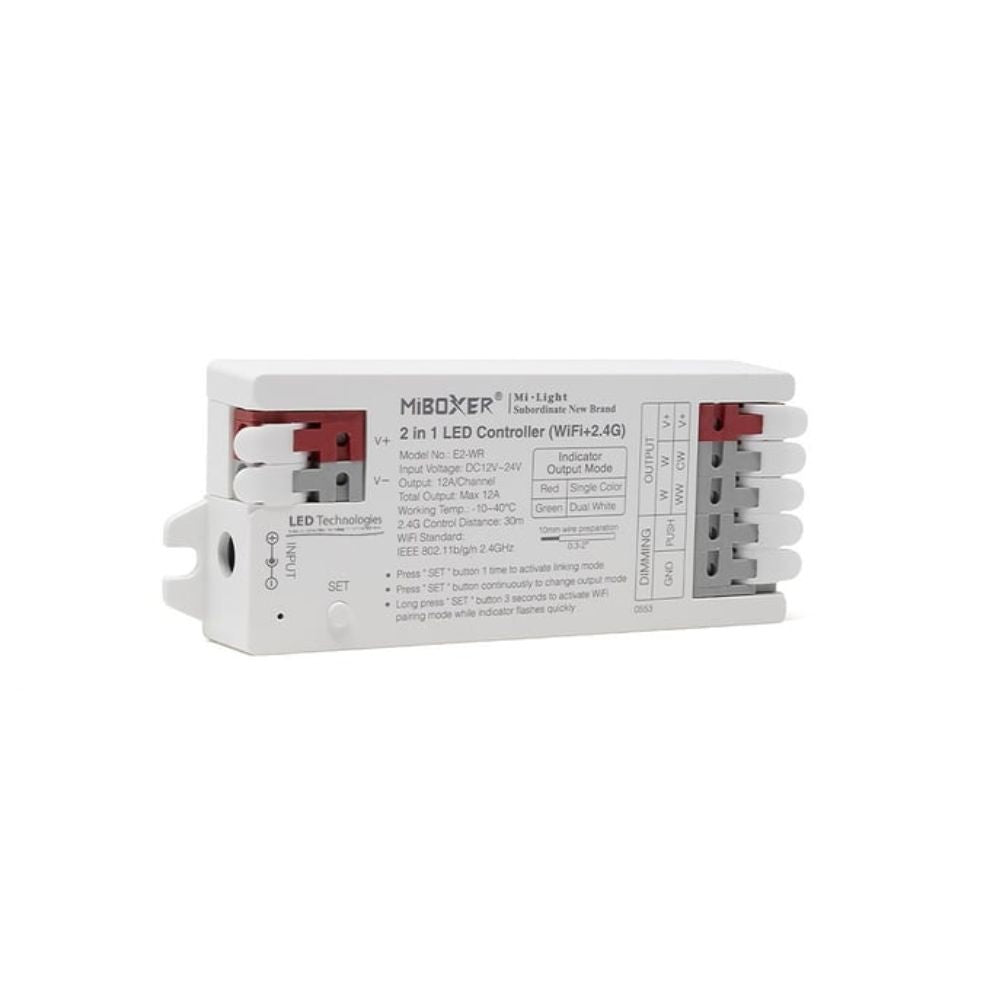 E2WR MiBoxer 2-In-1 Controller / Receiver WiFi / 2.4G RF (12V & 24V)