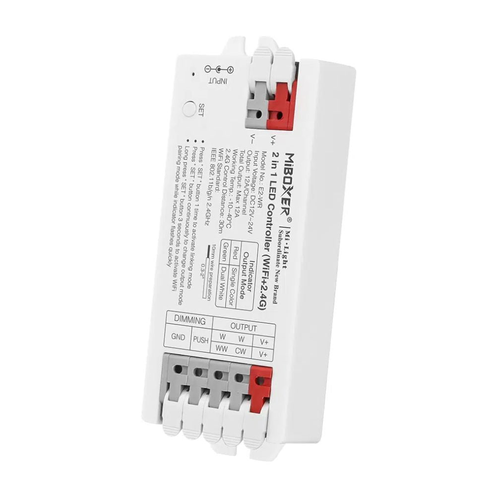 E2WR MiBoxer 2-In-1 Controller / Receiver WiFi / 2.4G RF (12V & 24V)