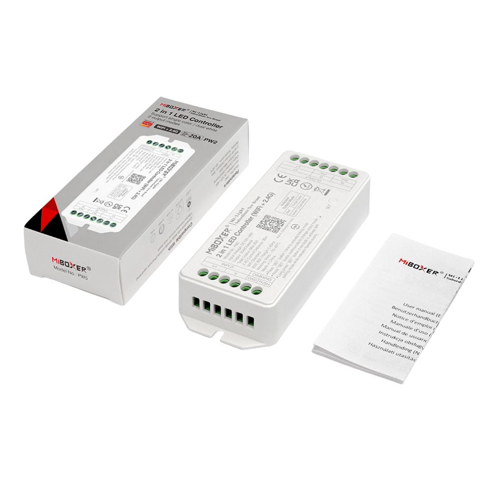 PW2 MiBoxer 2-In-1 Controller / Receiver WiFi / 2.4G RF (12V to 48V)
