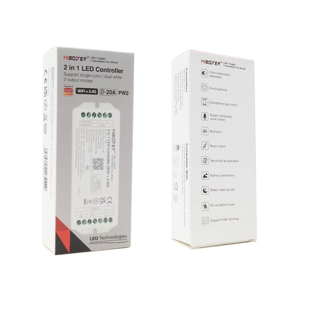 PW2 MiBoxer 2-In-1 Controller / Receiver WiFi / 2.4G RF (12V to 48V)
