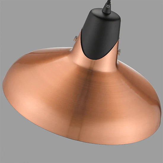 Hanwell 1 Bulb Ceiling Pendant Light In Copper And Matt Black