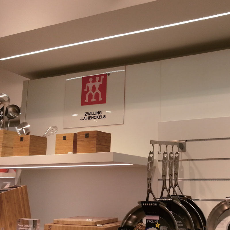 Super Slim 8mm Recessed Aluminum LED profile with flange PC opal matte diffuser  LUK-001-R