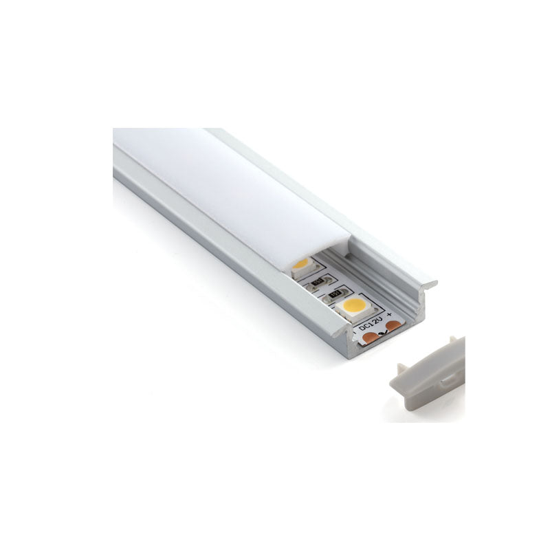 Super Slim 8mm Recessed Aluminum LED profile with flange PC opal matte diffuser  LUK-001-R