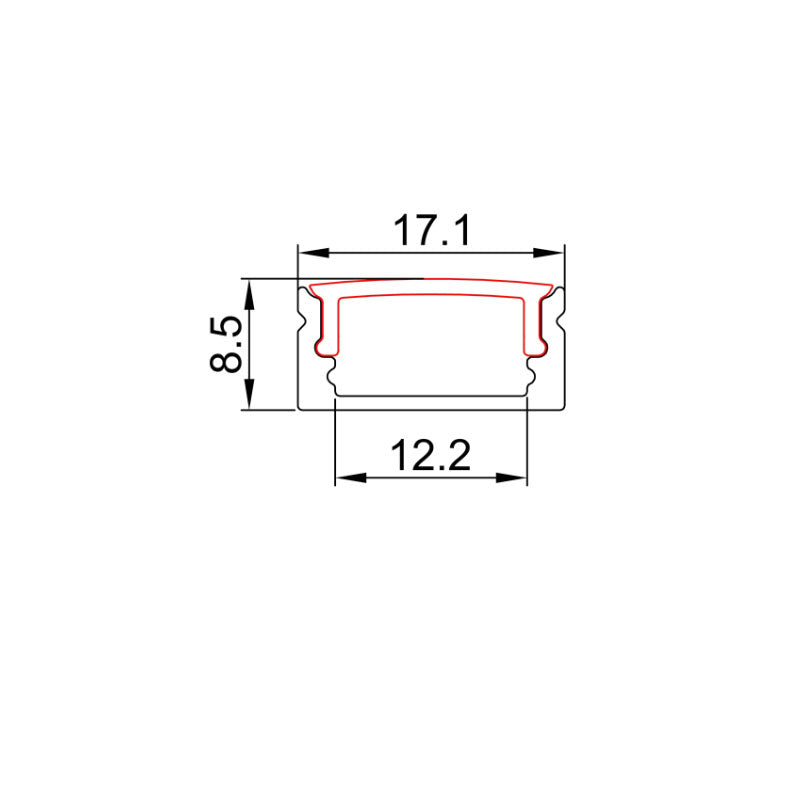 LED Profile LUK-002-R – Slim Recessed Aluminium LED Channel 2 m - thelightinggallery