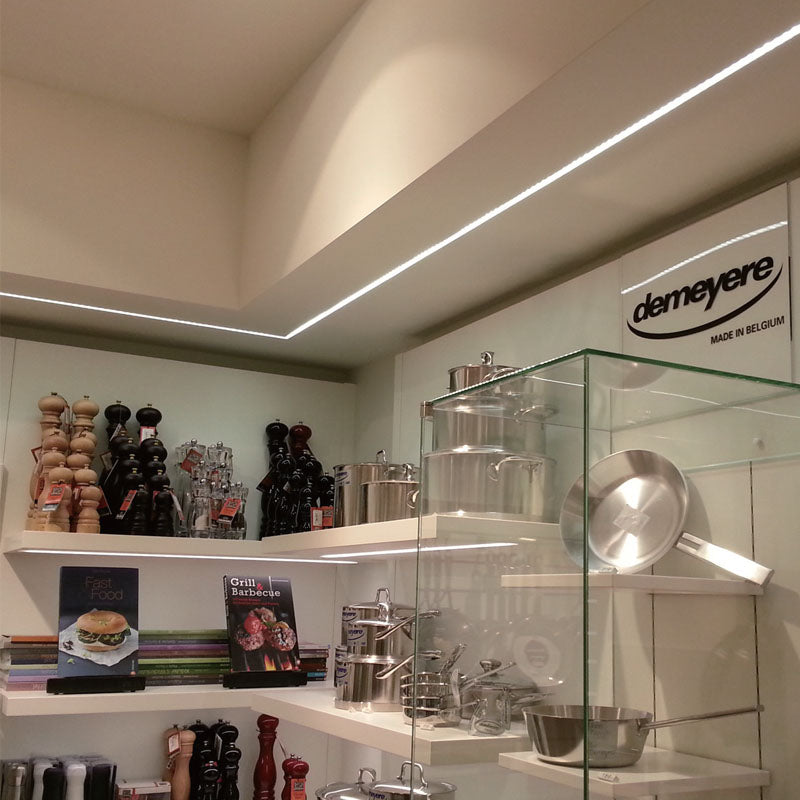 15mm recessed aluminum LED profile with flange  Option PC opal matte diffuser LUK-003-R