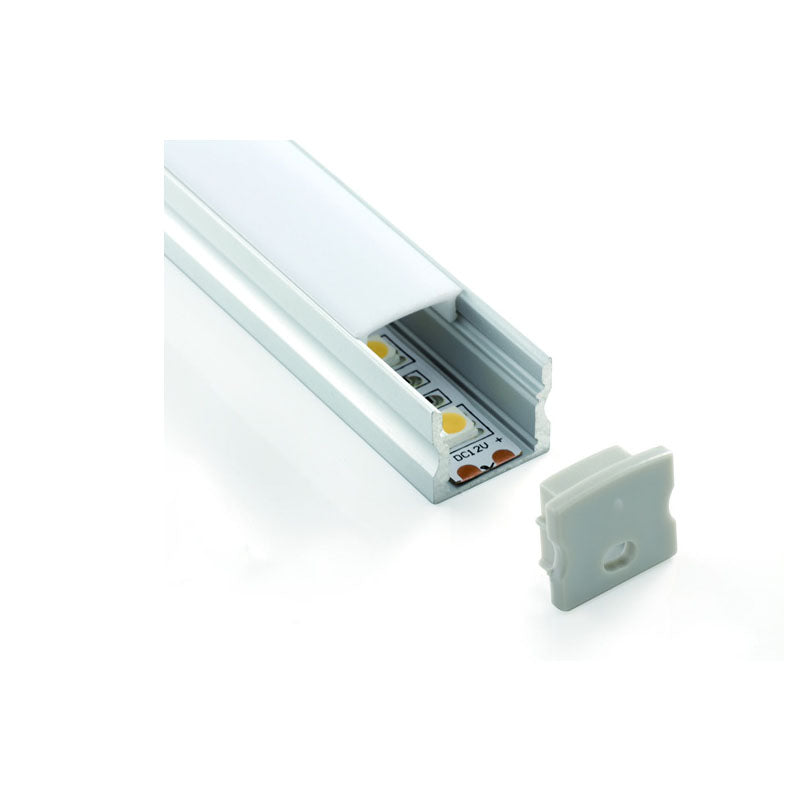 15mm recessed aluminum LED profile without flange Option - PC opal matte diffuser LUK-004-R