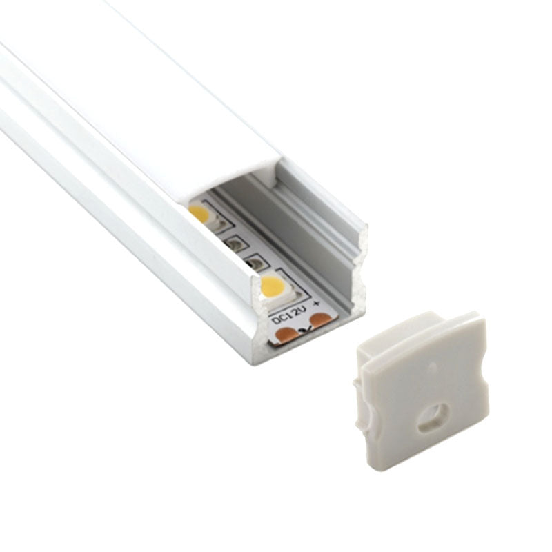15mm recessed aluminum LED profile without flange Option - PC opal matte diffuser LUK-004-R
