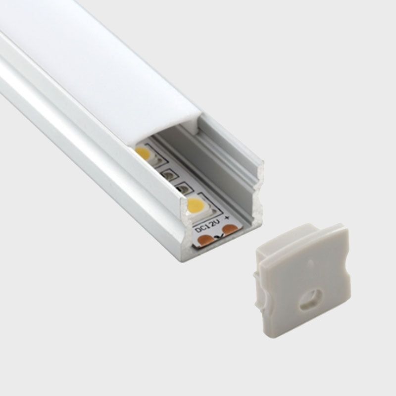 15mm recessed aluminum LED profile without flange Option - PC opal matte diffuser LUK-004-R