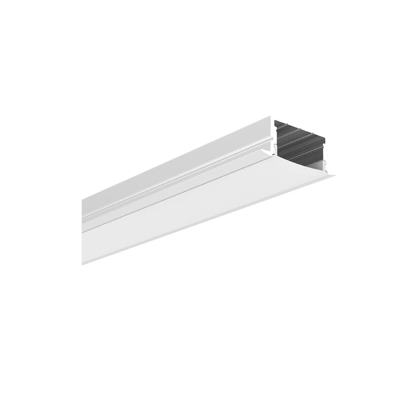 Recessed Aluminum LED profile with flange  Option PC opal matte diffuser LUK-013-R