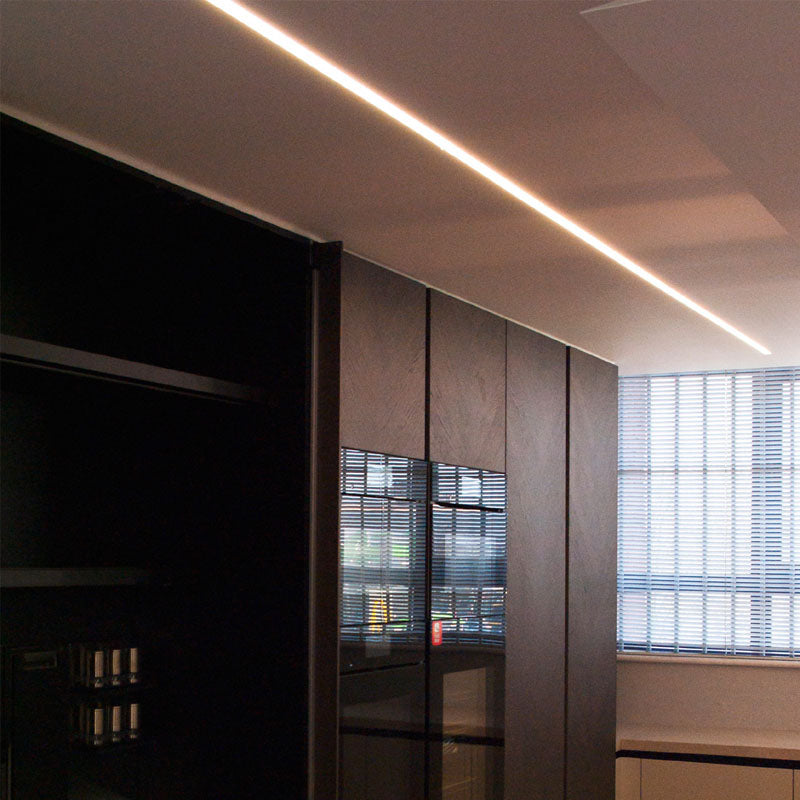 Recessed Aluminium LED profile for drywall use,  with holes on the flange Option PC diffused cover 3M/PCS   LUK-068-R