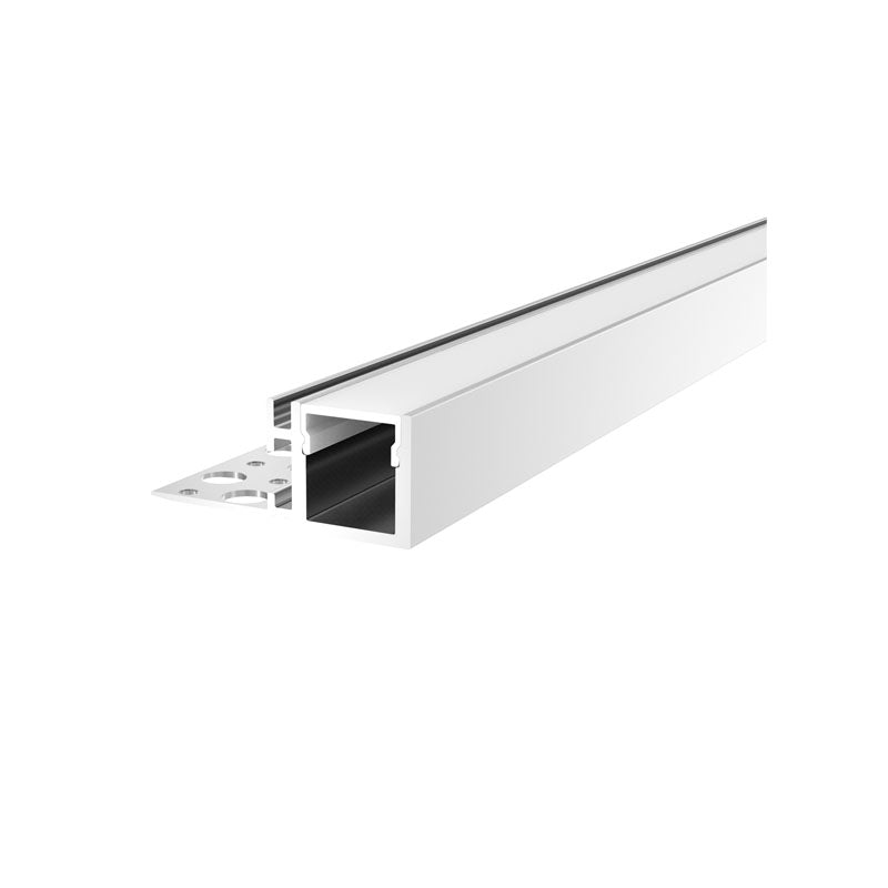 Aluminum LED Profile with Single Flange – Recessed into 5/8″ Drywall PC Diffused Cover, 3M/PCS - LUK-084-3M