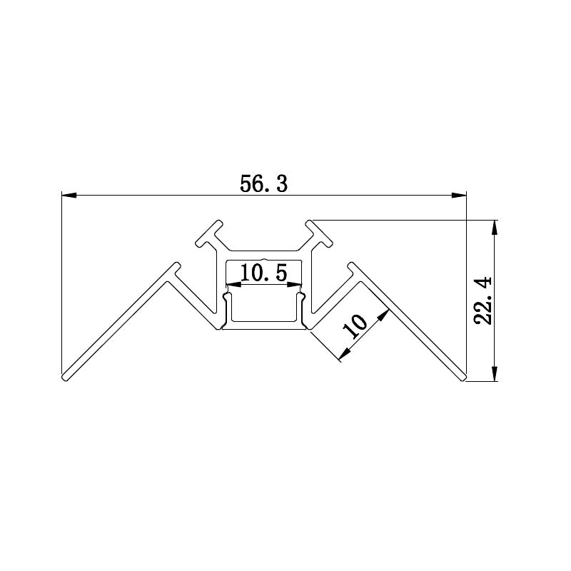 Aluminium LED Profile with Flange – Inside Corner 10mm Tile/Marble - LUK-088
