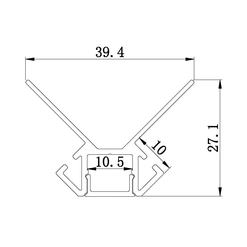 Aluminium LED Profile with Flange – Outside Corner 10mm Tile/Marble - LUK-089