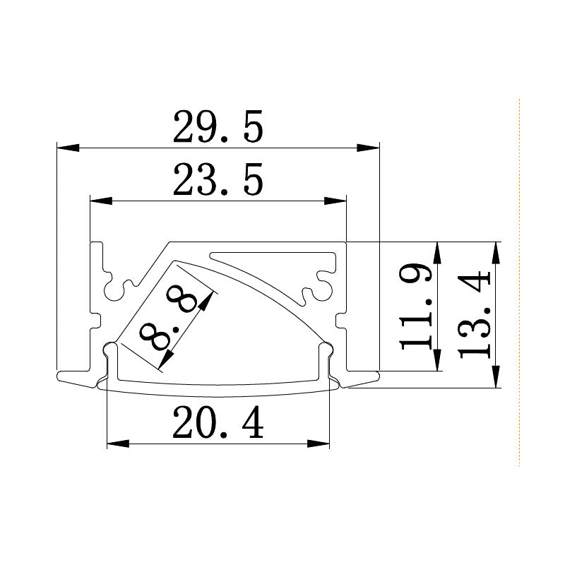 LUK-100 LED Profile 2m – Linear LED Channel for Modern Lighting | The Lighting Gallery LUK-100-2M