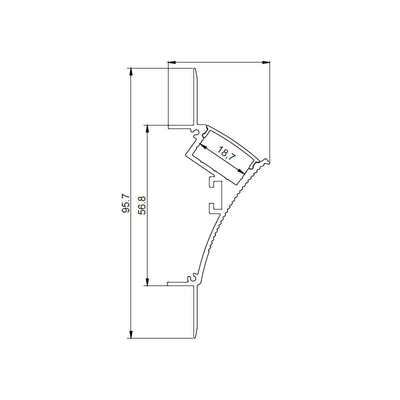 LUK-128 – Aluminium LED Profile with Single Flange – Recessed into 5/8" Drywall