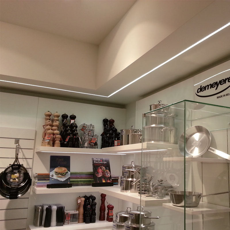 LUK-128 – Aluminium LED Profile with Single Flange – Recessed into 5/8" Drywall