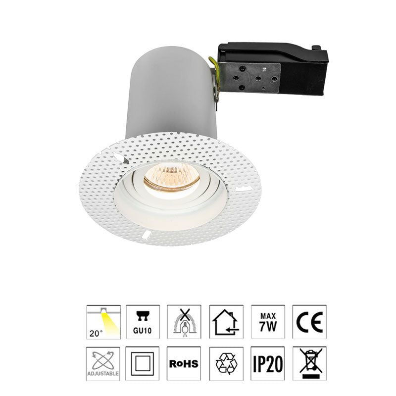 IP20, Round Trimless- TILT, downlight- Cutout 80mm LUK-TS6765 - thelightinggallery