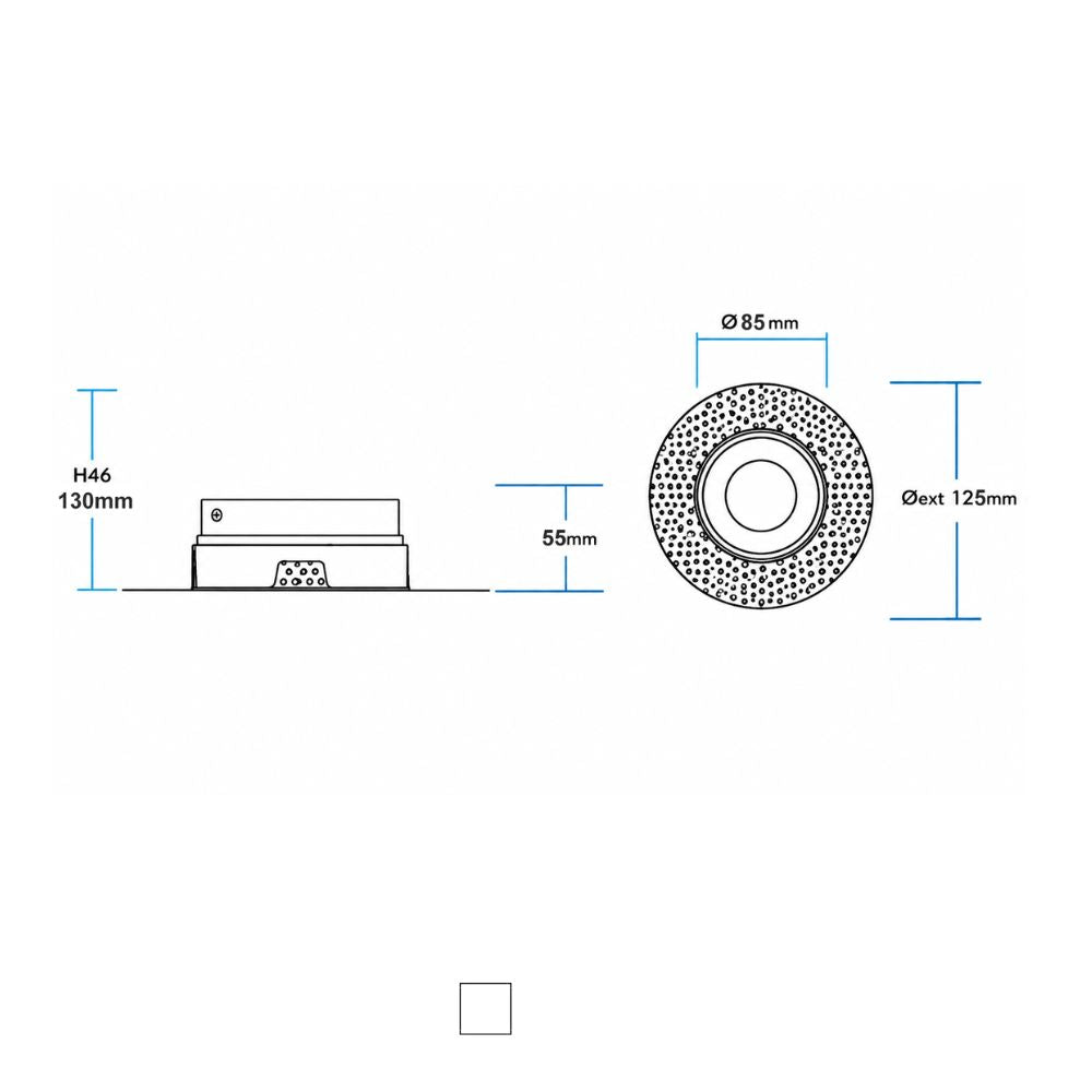IP65, Round Trimless downlight - Cutout 85mm - Matt White LUK-TS8028-MW