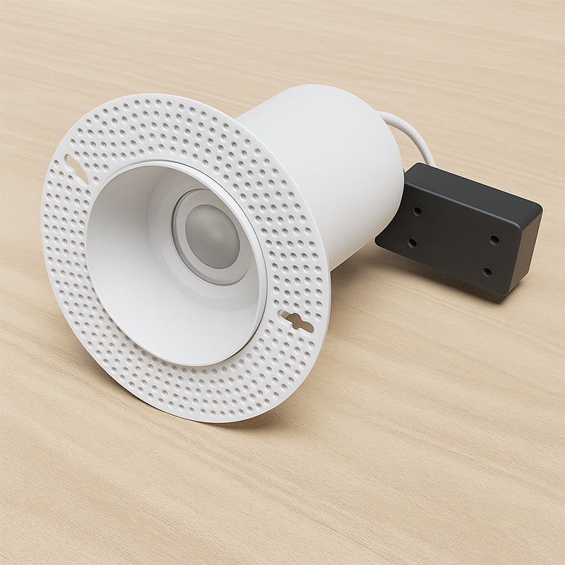 IP65, Swept Downlight, Fr Trimless - Cutout 85mm  Matt White LUK-TS6767-MW