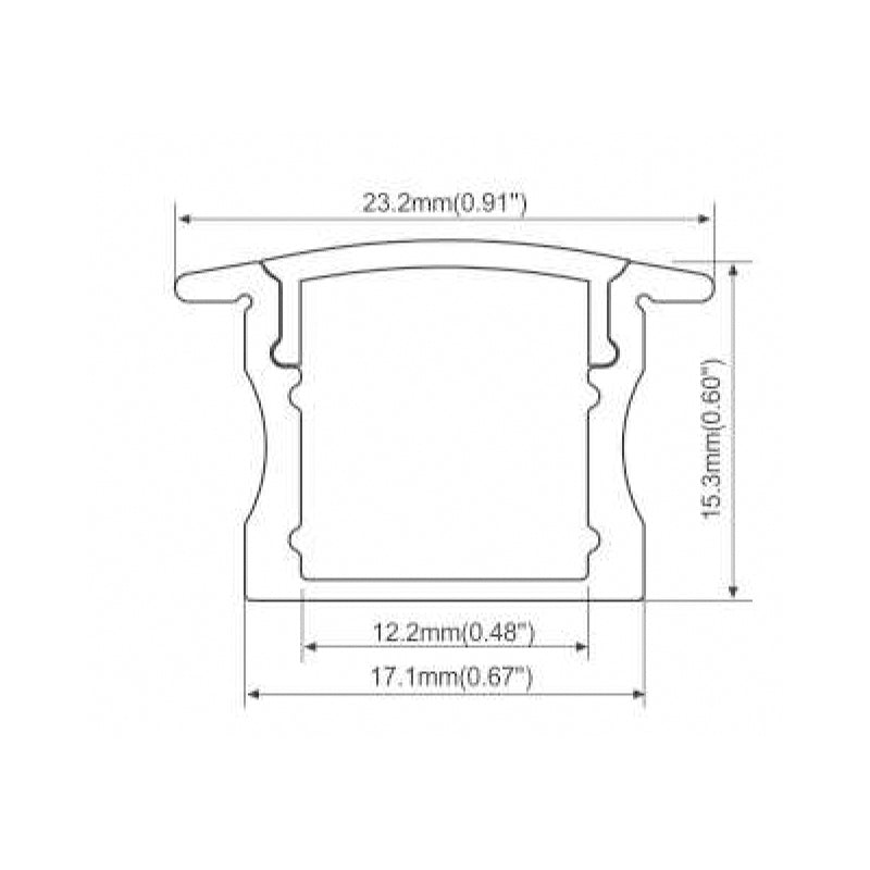 Square Aluminium LED Profile with PC Opal Matte Diffuser – 3M/PCS LUK005