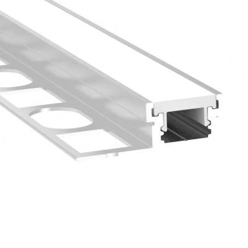 Trimless Recessed Aluminium Profile for Wall or Ground – PC Opal Diffused Cover, 2M/PCS LUK132