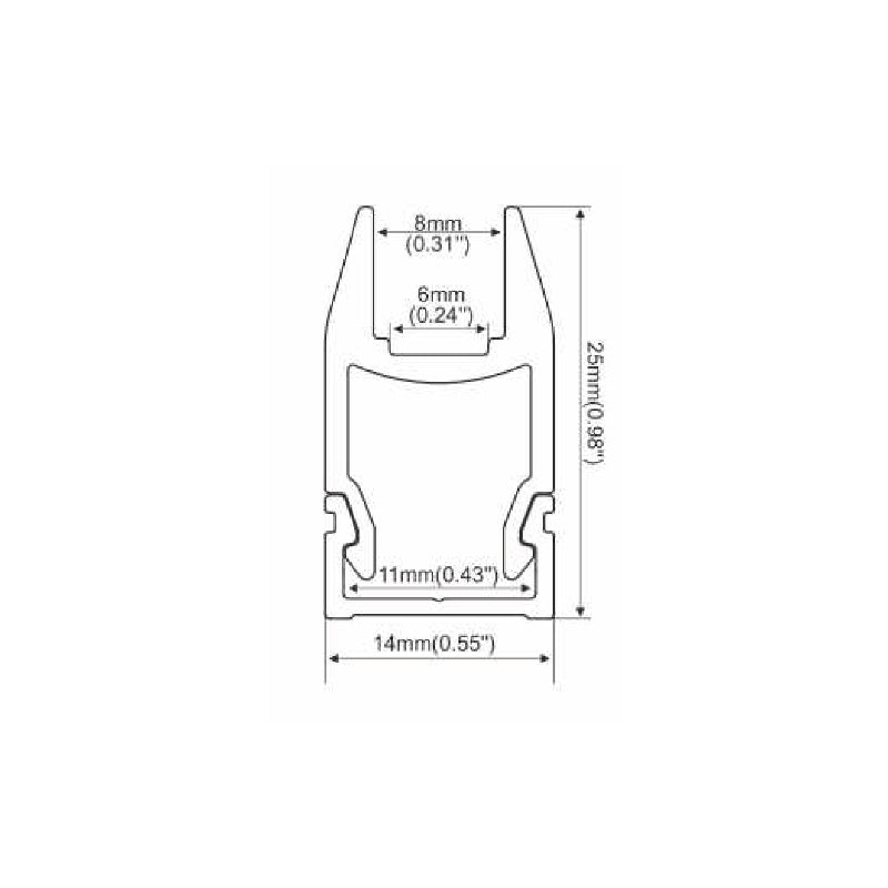 Square Aluminium LED Profile – PC Opal Matte Diffuser, 3M/PCS LUK138
