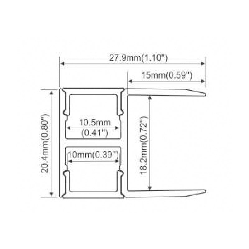 Square Aluminium LED Profile – PC Opal Matte Diffuser, 3M/PCS LUK180
