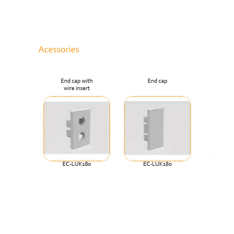 Square Aluminium LED Profile – PC Opal Matte Diffuser, 3M/PCS LUK180