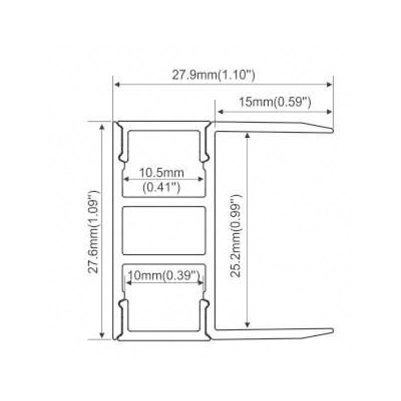 Square Aluminium LED Profile – PC Opal Matte Diffuser, 2M/PCS - LUK181