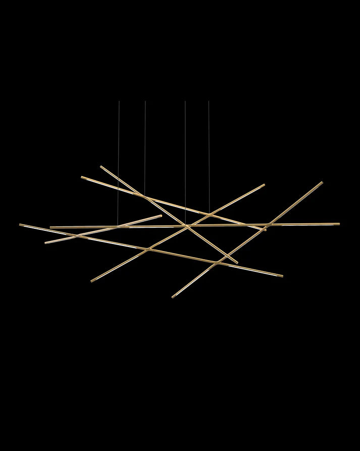 Tubular 23Lt Pendant Satin Gold Model A Illuminati Light MD18001070-23AGOL