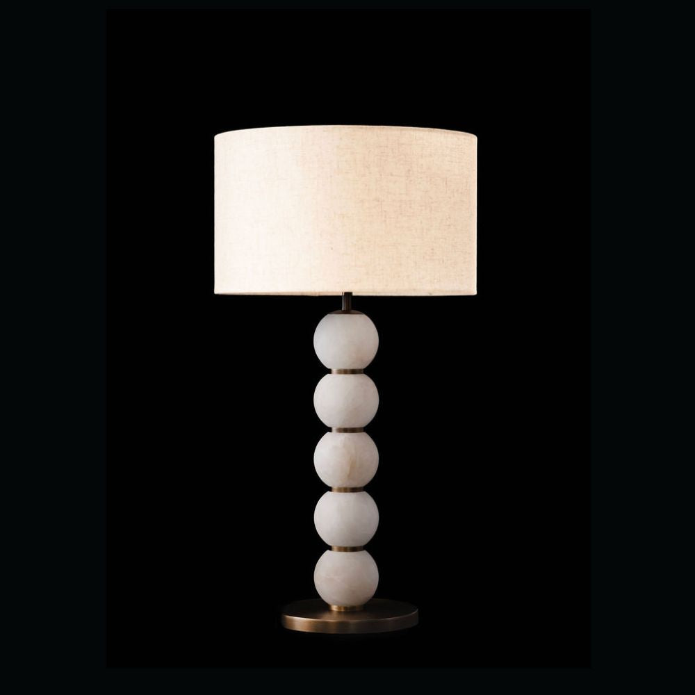 Illuminati - Lighting -  Alabaster 5 Globe Stacked Table Lamp Antique Brass MT250328-1A