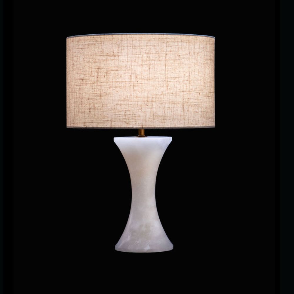 Illuminati - Lighting - Alabaster Concave Table Lamp Antique Brass  MT250328-1E