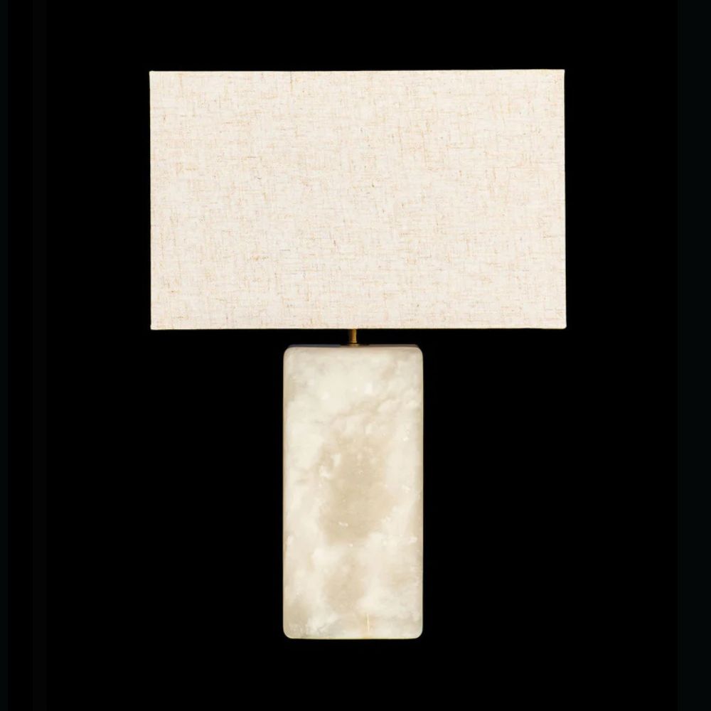 Illuminati - Lighting -  Alabaster Rectangle Table Lamp Antique Brass MT250328-1F