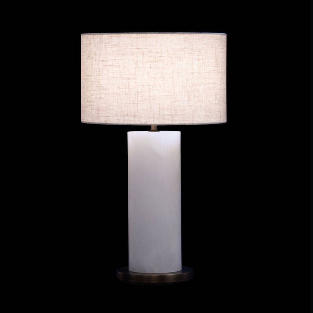 Illuminati - Lighting -  Alabaster Round Cylinder Table Lamp Antique Brass MT250328-1G