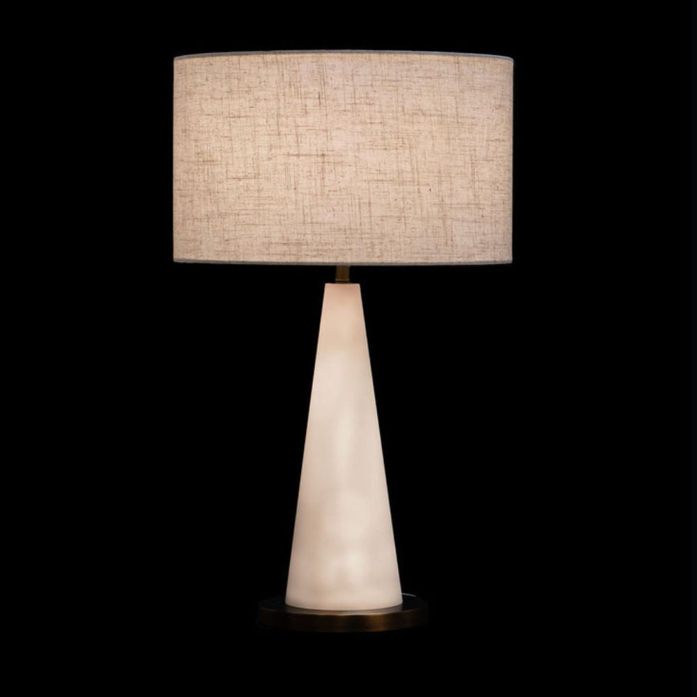 Illuminati - Lighting -  Alabaster Conical Table Lamp Antique Brass MT250328-1H