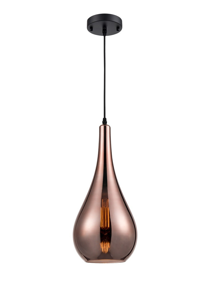 Franklite  Droplet Copper Finish Glass Pendant  PCH189